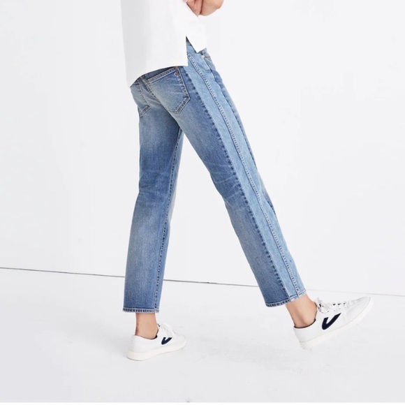 Madewell Cruiser Straight Crop Jeans: Pieced Edition - Picture 1 of 7